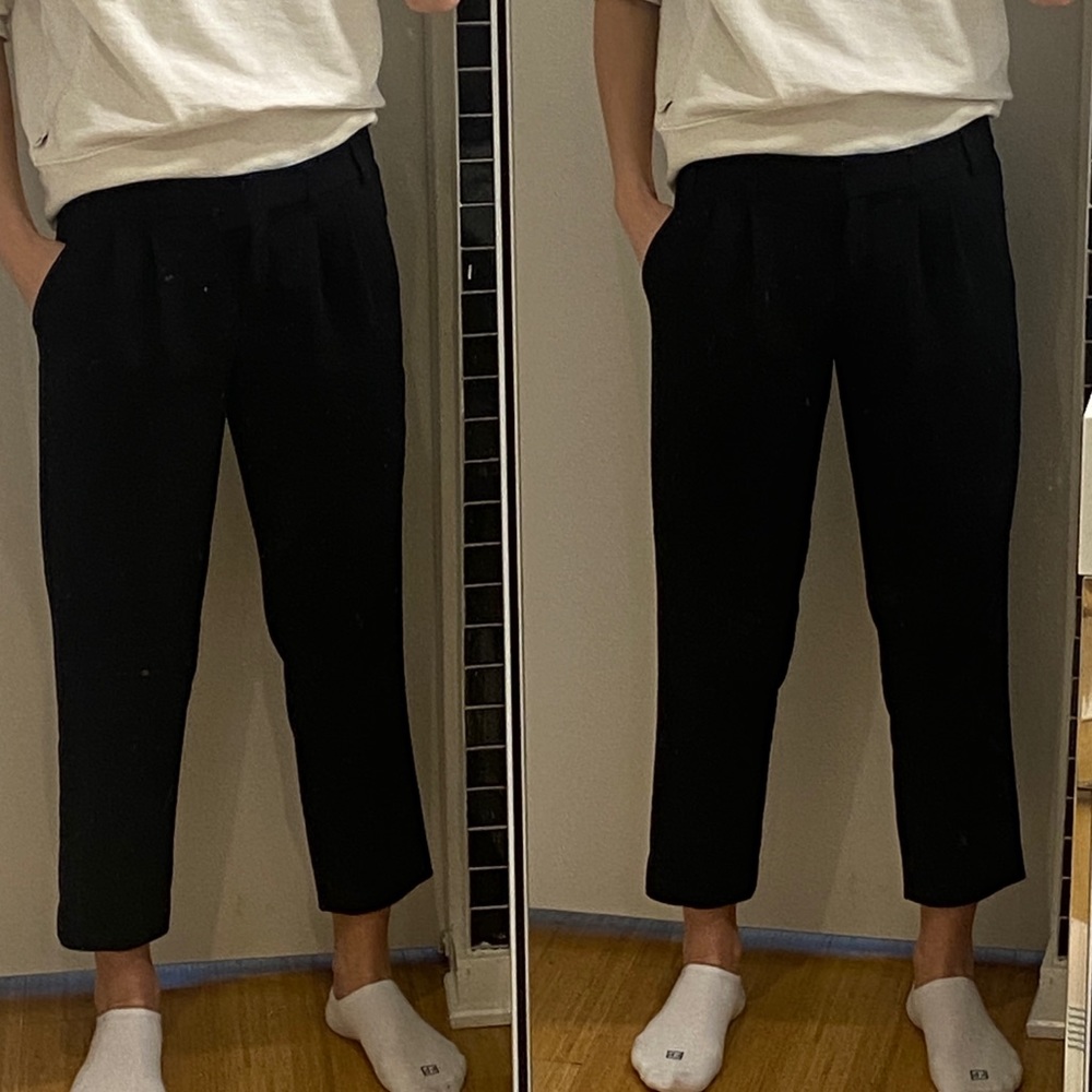 Black cigarette trousers